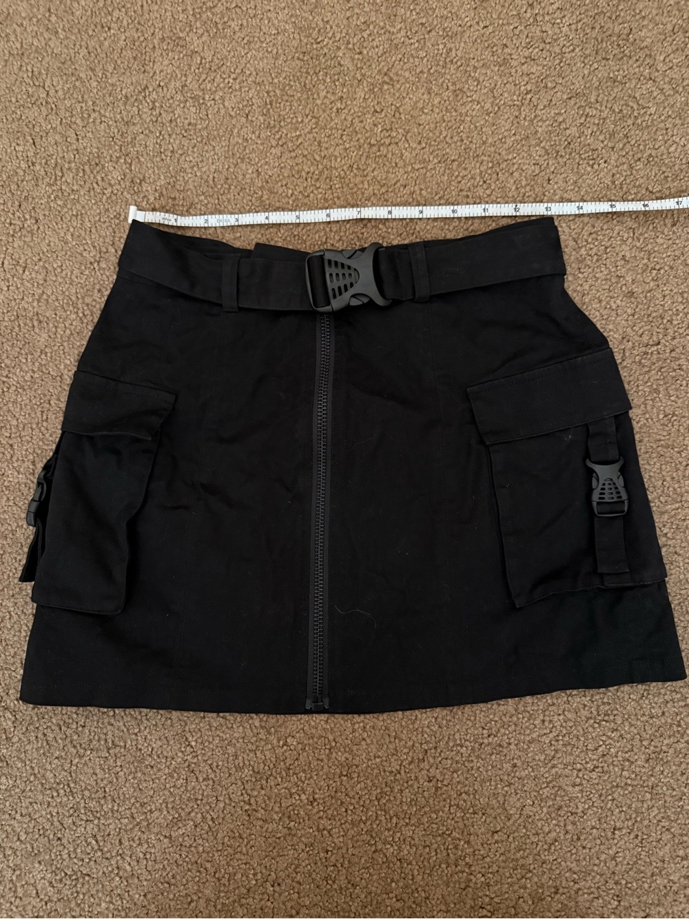 Poster Girl Zip-Up Cargo Mini Skirt, Dolls Kill Miss Behaving Black Cargo Skirt - Picture 9 of 9
